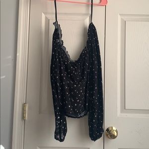 Black off the shoulder top